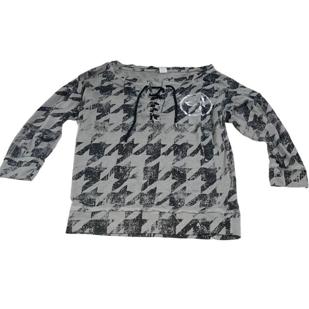 Zumba Olive/Grey & Black Gemoetric Print Top‎ - Size Medium